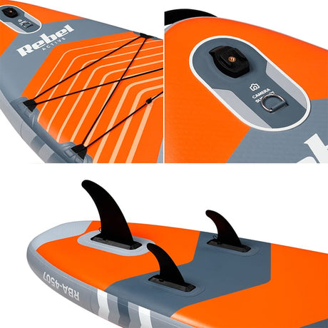 Rebel Placa gonflabila Set Placa Gonflabila Stand Up Paddle Rebel RBA-4507-OR | 335x84x15cm, Cu Scaun, Portocaliu