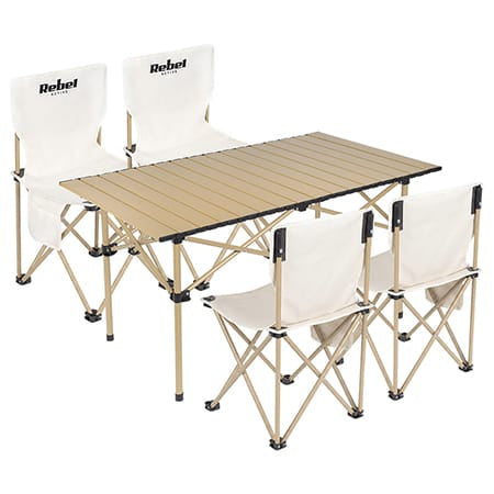 Rebel SET CAMPING MASA+4 SCAUNE METALICE PLIABIL REBEL ACTIVE