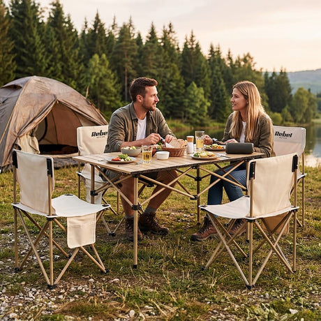 Rebel SET CAMPING MASA+4 SCAUNE METALICE PLIABIL REBEL ACTIVE