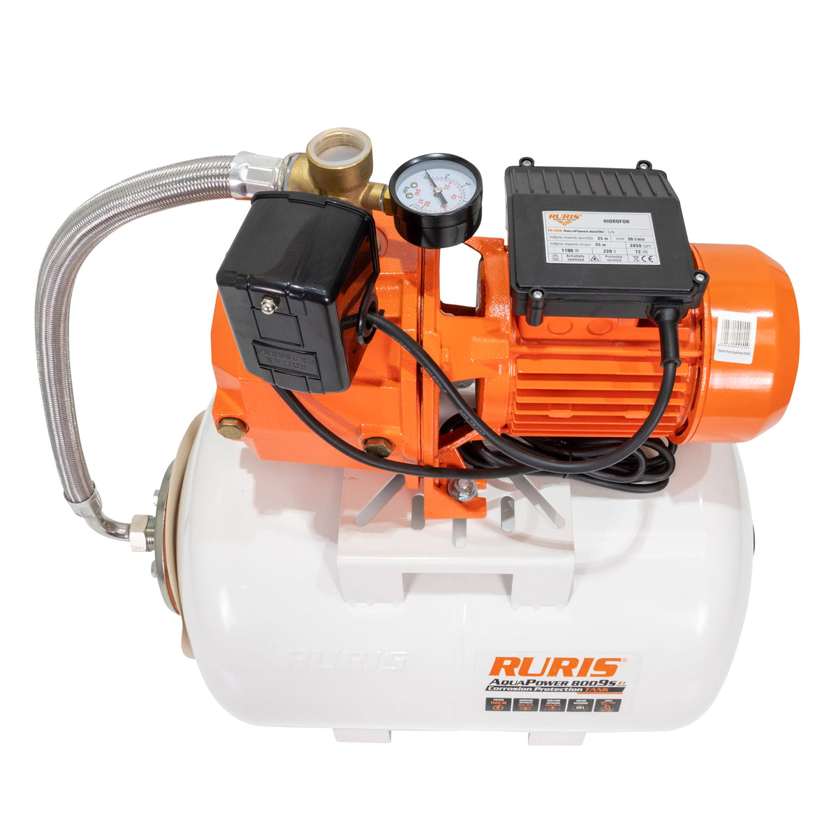 Ruris Hidrofor Hidrofor RURIS Aquapower 8009S | 1100W, Debit 30l/min, Adâncime maximă absorbţie 25m