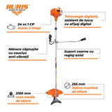 Ruris Motocoasa Motocoasa RURIS RR241BRAVO | Concept Khumma, 2 timpi, Capacitate rezervor 600 ml, 1 CP