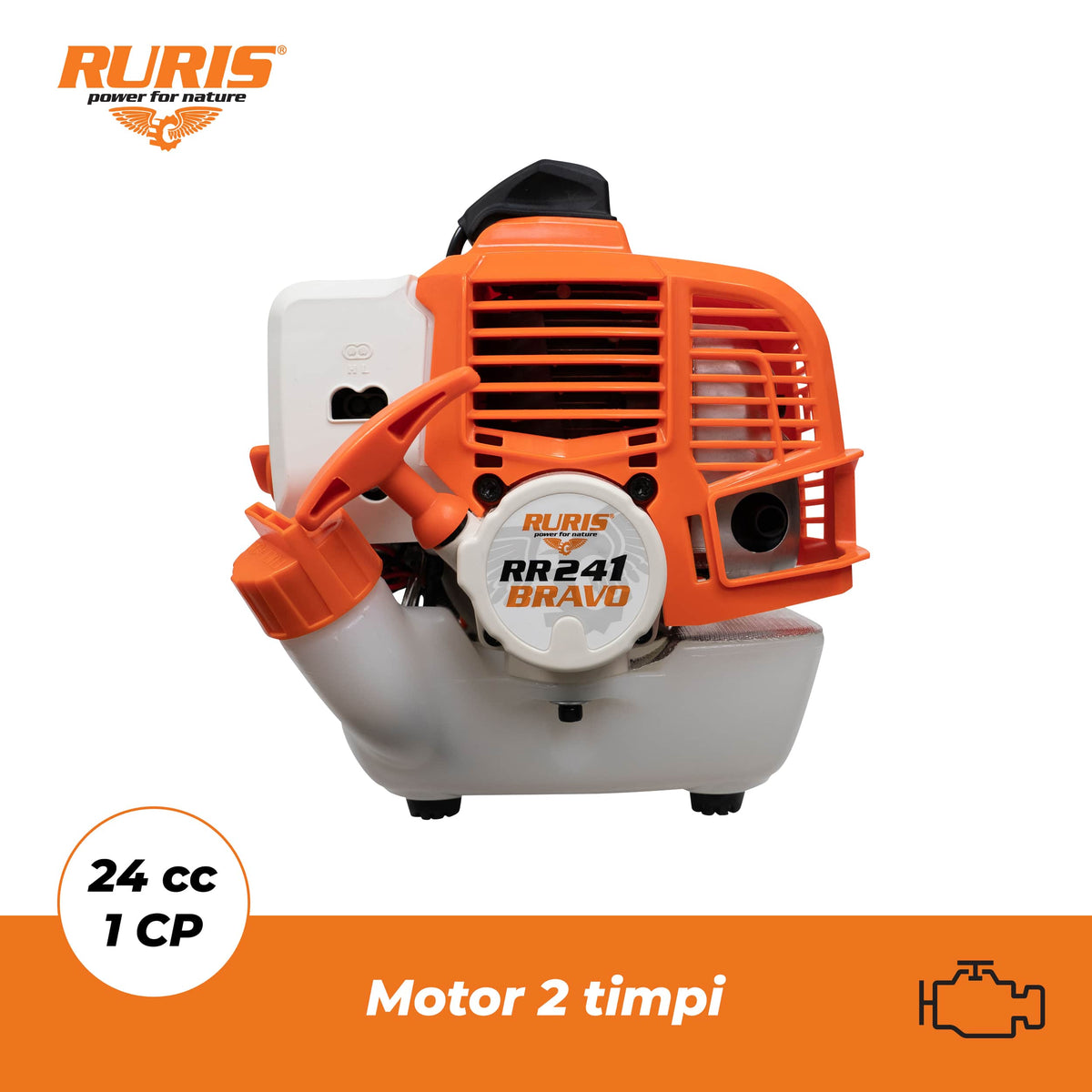 Ruris Motocoasa Motocoasa RURIS RR241BRAVO | Concept Khumma, 2 timpi, Capacitate rezervor 600 ml, 1 CP