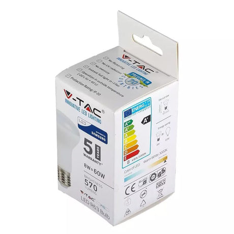 V-Tac BEC LED R63 E27 8W 3000K ALB CALD, CIP SAMSUNG