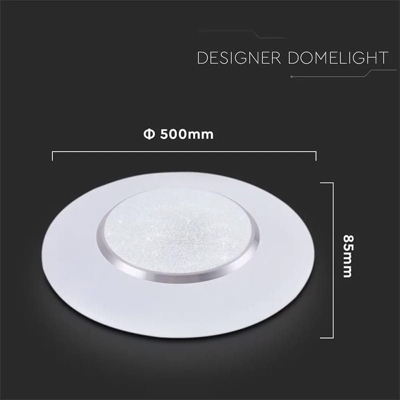 V-Tac Plafonieră LED V-Tac 60W rotundă, 3 temperaturi de culoare 3000K/4000K/6400K, dimabilă cu telecomandă, albă IP20