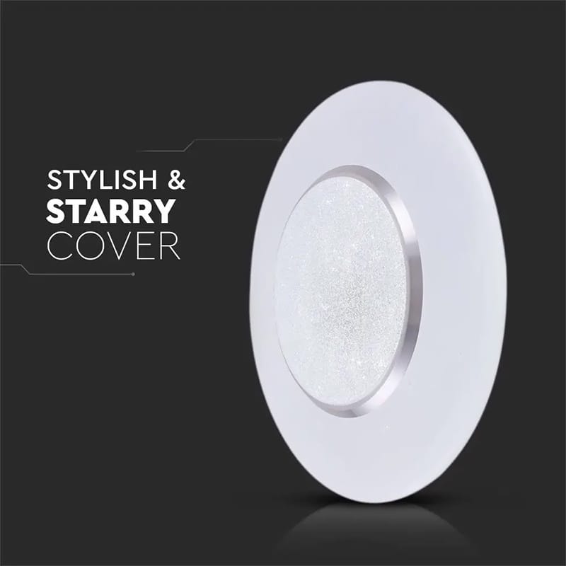 V-Tac Plafonieră LED V-Tac 60W rotundă, 3 temperaturi de culoare 3000K/4000K/6400K, dimabilă cu telecomandă, albă IP20