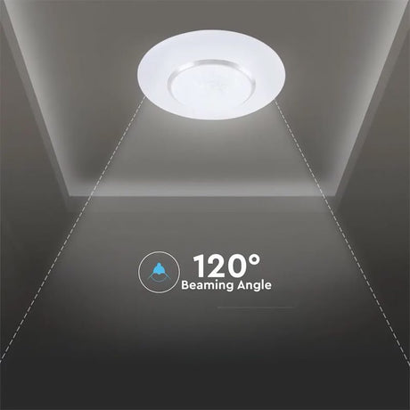 V-Tac Plafonieră LED V-Tac 60W rotundă, 3 temperaturi de culoare 3000K/4000K/6400K, dimabilă cu telecomandă, albă IP20