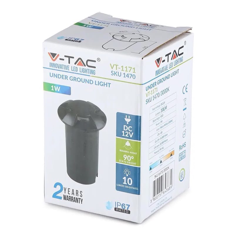 V-Tac SPOT LED STEPLIGHT 1W 6400K ALB RECE