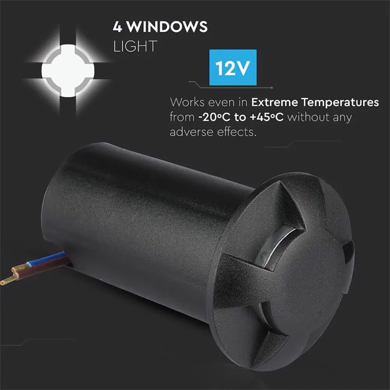V-Tac SPOT LED STEPLIGHT 1W 6400K ALB RECE