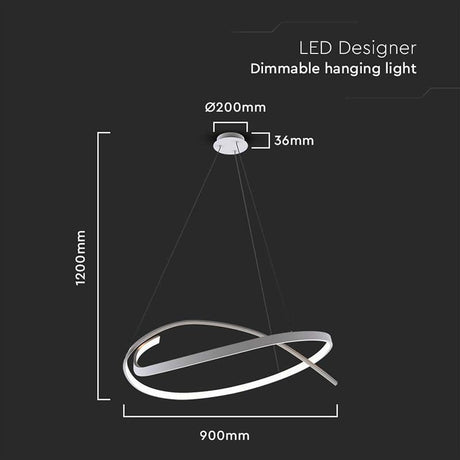 V-Tac Candelabru LED V-Tac Dimabil 48W, 3000K Alb Cald, 80x120 cm, Alb, 5150 lm, IP20