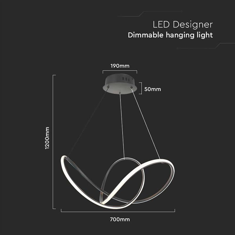 V-Tac Candelabru LED V-Tac 49W 3000K, 5220 lm, 70x120 cm, Negru, IP20