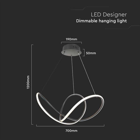 V-Tac Candelabru LED V-Tac 49W 3000K, 5220 lm, 70x120 cm, Negru, IP20