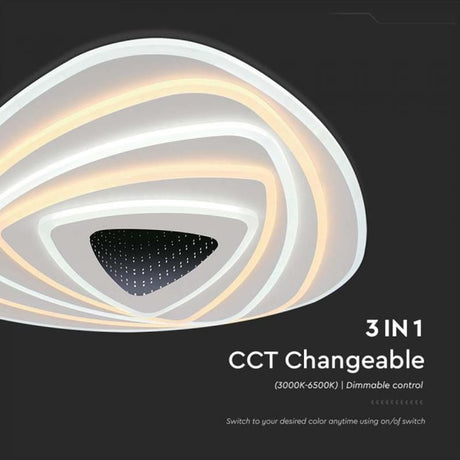 V-Tac Plafonieră LED V-Tac 120W dimabilă, 3in1 3000K/6000K, 12800 lm, alb, 500x500 mm, IP20