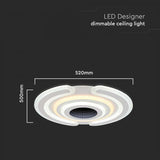 V-Tac Plafonieră LED decorativă V-Tac 95W dimabilă 3 în 1 (3000K/4000K/6000K) 9900 lm, alb, 520x500 mm