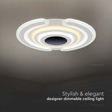 V-Tac Plafonieră LED decorativă V-Tac 95W dimabilă 3 în 1 (3000K/4000K/6000K) 9900 lm, alb, 520x500 mm