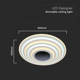 V-Tac Plafonieră LED decorativă V-Tac 125W dimabilă, 3 în 1 (3000K/4000K/6000K), 13100 lm, 500x500 mm, alb, IP20