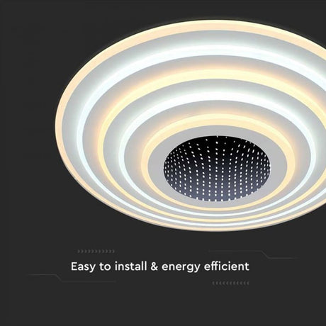 V-Tac Plafonieră LED decorativă V-Tac 125W dimabilă, 3 în 1 (3000K/4000K/6000K), 13100 lm, 500x500 mm, alb, IP20