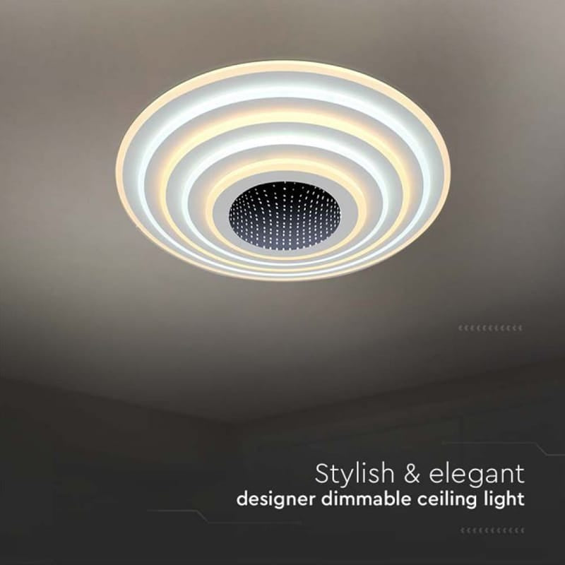 V-Tac Plafonieră LED decorativă V-Tac 125W dimabilă, 3 în 1 (3000K/4000K/6000K), 13100 lm, 500x500 mm, alb, IP20