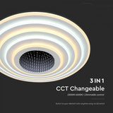 V-Tac Plafonieră LED decorativă V-Tac 125W dimabilă, 3 în 1 (3000K/4000K/6000K), 13100 lm, 500x500 mm, alb, IP20