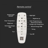 V-Tac Plafonieră LED decorativă V-Tac 125W dimabilă, 3 în 1 (3000K/4000K/6000K), 13100 lm, 500x500 mm, alb, IP20