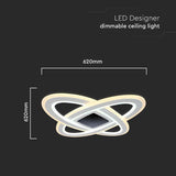 V-Tac Plafonieră LED decorativă V-Tac 130W dimabilă, 3 în 1 (3000K/6000K), alb, 620x620 mm, 13600 lm, IP20