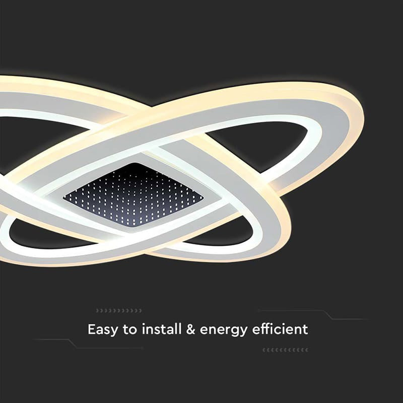 V-Tac Plafonieră LED decorativă V-Tac 130W dimabilă, 3 în 1 (3000K/6000K), alb, 620x620 mm, 13600 lm, IP20