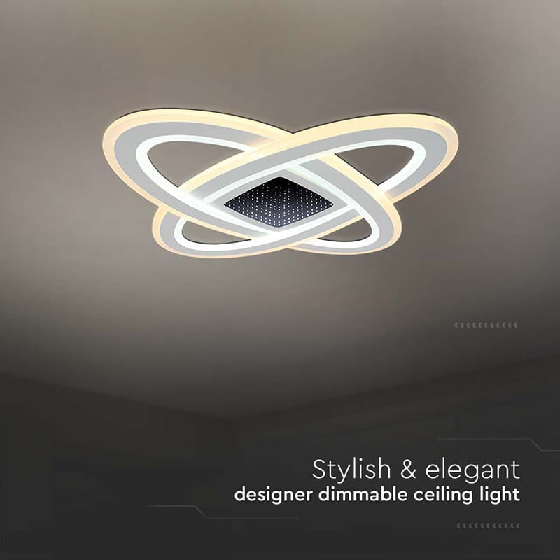 V-Tac Plafonieră LED decorativă V-Tac 130W dimabilă, 3 în 1 (3000K/6000K), alb, 620x620 mm, 13600 lm, IP20