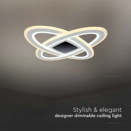 V-Tac Plafonieră LED decorativă V-Tac 130W dimabilă, 3 în 1 (3000K/6000K), alb, 620x620 mm, 13600 lm, IP20