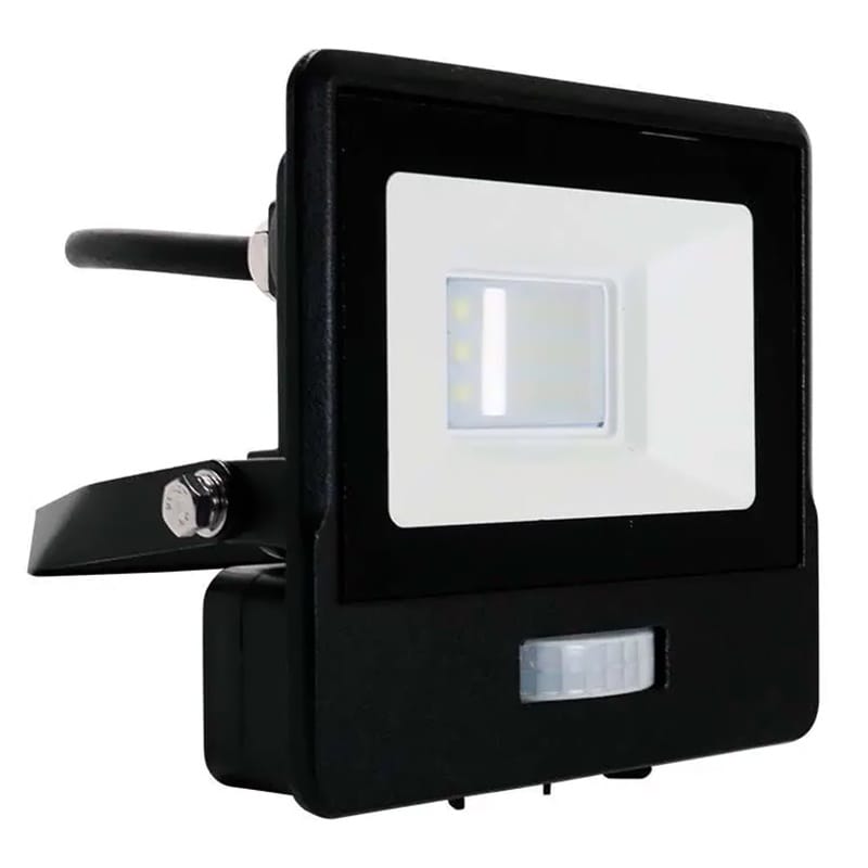 V-Tac REFLECTOR LED SMD 10W 6400K IP65 CU SENZOR MISCARE - NEGRU