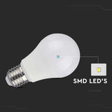 V-Tac BEC LED A60 E27 10.5W 4000K ALB NEUTRU