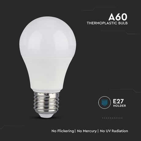 V-Tac BEC LED A60 E27 10.5W 4000K ALB NEUTRU