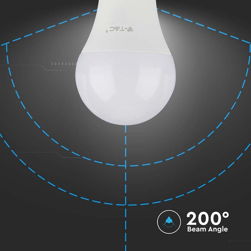 V-Tac BEC LED A60 E27 10.5W 3000K ALB CALD