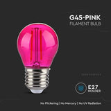V-Tac BEC LED G45 E27 2W CU FILAMENT LUMINA ROZ