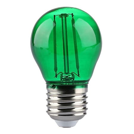V-Tac BEC LED G45 E27 2W CU FILAMENT LUMINA VERDE