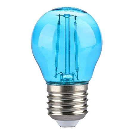V-Tac BEC LED G45 E27 2W CU FILAMENT LUMINA ALBASTRA