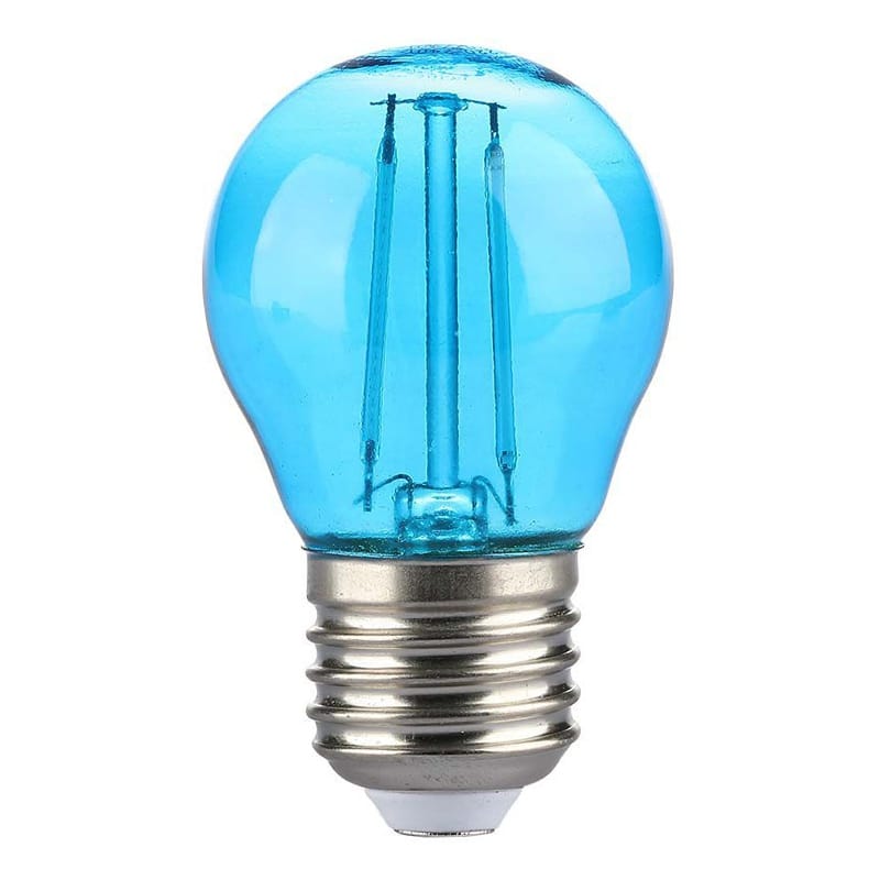 V-Tac BEC LED G45 E27 2W CU FILAMENT LUMINA ALBASTRA