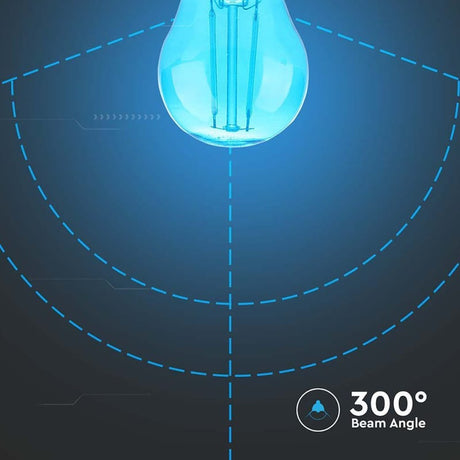 V-Tac BEC LED G45 E27 2W CU FILAMENT LUMINA ALBASTRA