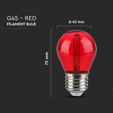 V-Tac BEC LED G45 E27 2W CU FILAMENT LUMINA ROSIE