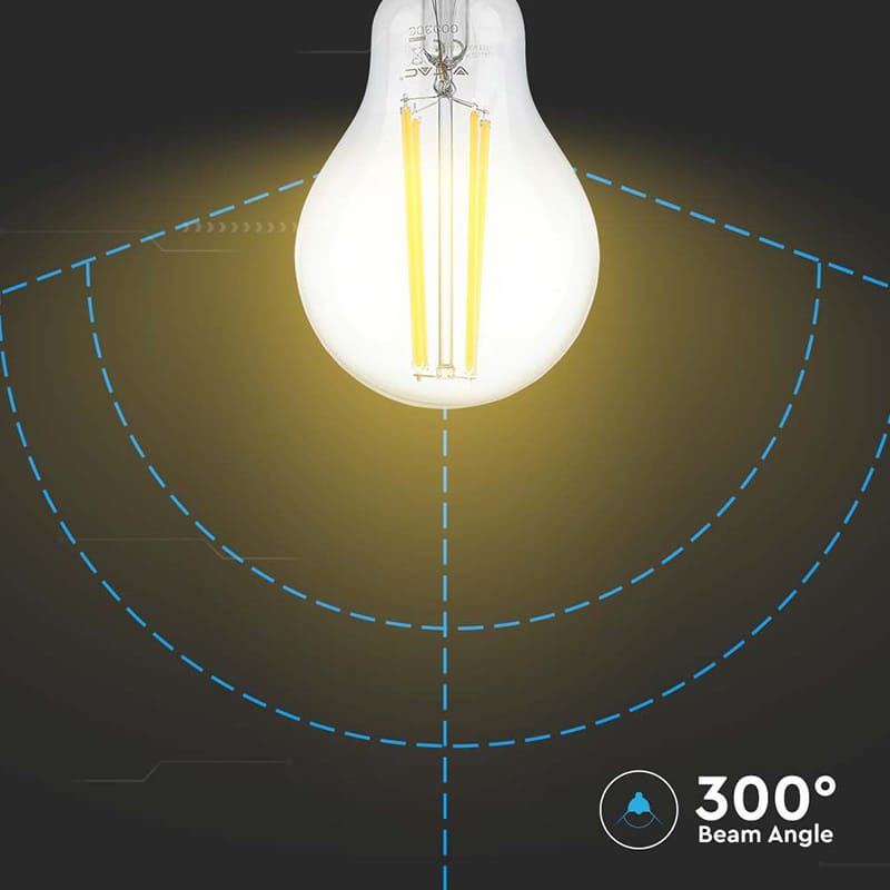 V-Tac BEC A60 E27 FILAMENT LED 12W 3000K ALB CALD