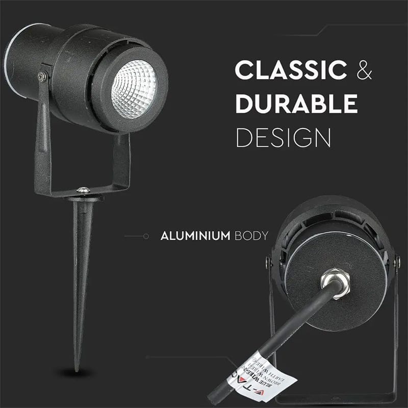 V-Tac LAMPA GRADINA IP65 12W 4000K ALB NEUTRU - NEGRU