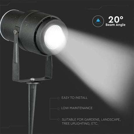 V-Tac LAMPA GRADINA IP65 12W 4000K ALB NEUTRU - NEGRU