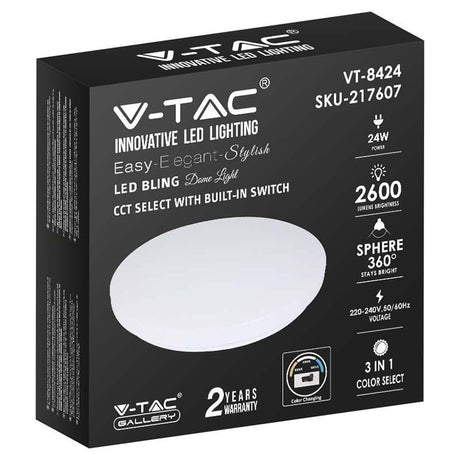 V-Tac PLAFONIERA LED 24W 35CM 3 IN 1