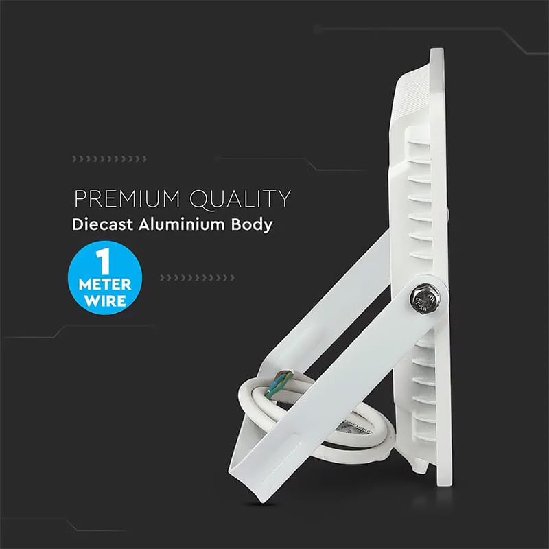 V-Tac Reflector LED Slim V-Tac 100W Samsung SMD, 11500 lm (115 lm/W), 4000K Alb Natural, IP65, Negru