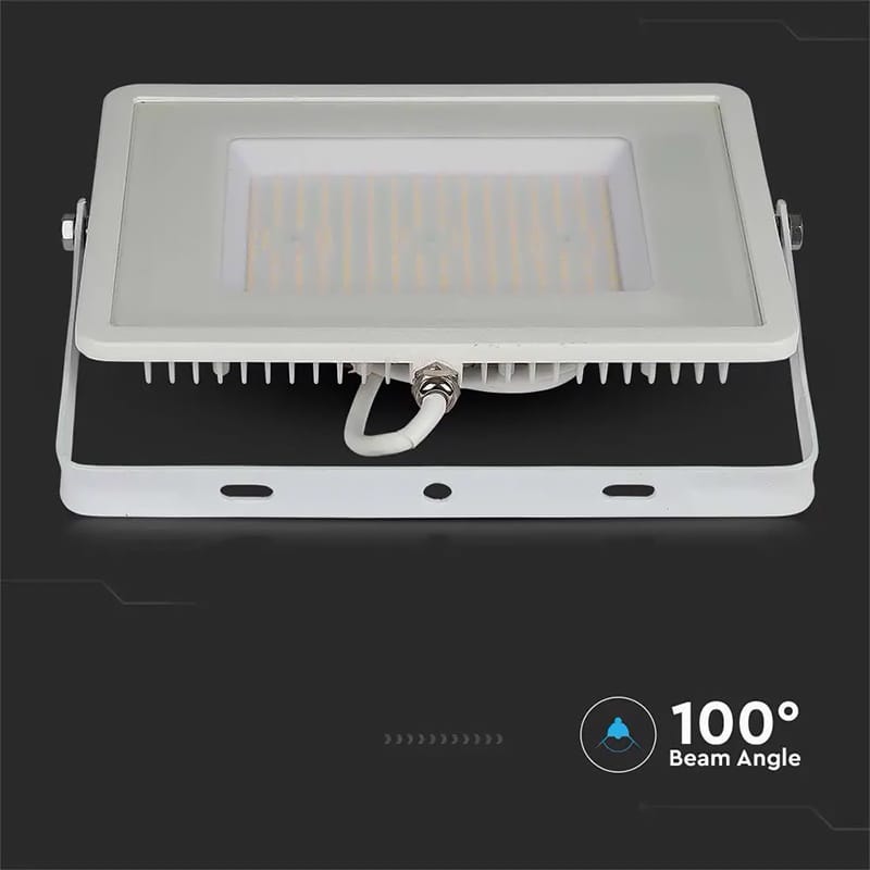 V-Tac Reflector LED Slim V-Tac 100W Samsung SMD, 11500 lm (115 lm/W), 4000K Alb Natural, IP65, Negru