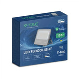 V-Tac Reflector LED REFLECTOR LED 100W 135LM/W 4000K IP65 CABLU 1M CIP CREE - NEGRU/GRI