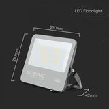 V-Tac Reflector LED REFLECTOR LED 100W 135LM/W 4000K IP65 CABLU 1M CIP CREE - NEGRU/GRI