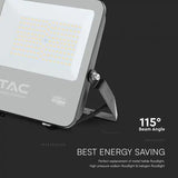 V-Tac Reflector LED REFLECTOR LED 100W 135LM/W 4000K IP65 CABLU 1M CIP CREE - NEGRU/GRI