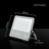 V-Tac Reflector LED REFLECTOR LED 100W 135LM/W 6500K IP65 CABLU 1M CIP CREE - NEGRU/GRI