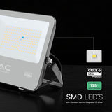 V-Tac Reflector LED REFLECTOR LED 100W 135LM/W 6500K IP65 CABLU 1M CIP CREE - NEGRU/GRI