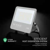 V-Tac Reflector LED REFLECTOR LED 100W 135LM/W 6500K IP65 CABLU 1M CIP CREE - NEGRU/GRI