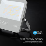 V-Tac Reflector LED REFLECTOR LED 100W 135LM/W 6500K IP65 CABLU 1M CIP CREE - NEGRU/GRI